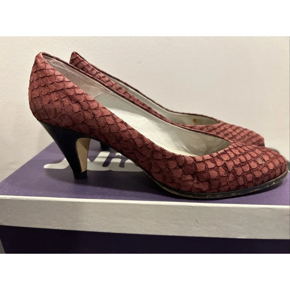 VINTAGE NICKELS LEATHER PUMP Heel MADE IN ITALY Size 8.5 AA With Box